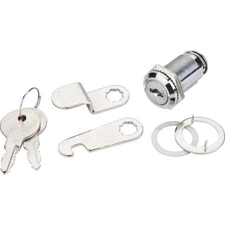 Hardware Resources 1-1/8" Length Chrome Cam Lock - Keyed Alike 68639CH